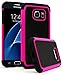 Bastex Galaxy S7 Case, Heavy Duty Slim Fit Hybrid Armor Premium Dual Shock Rubber Silicone Cover with Hard Protective Case for Samsung Galaxy S7 (Hot Pink)