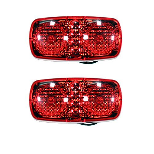 2 Red 4″ LED Duo Clearance Identification Fender Side Marker with Reflex Truck Trailer Lights