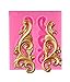 Joinor 4pcs Baroque Style Curlicues Scroll Lace Fondant Silicone Mold For Cake Border Decorations, Cupcake Topper, Jewelry, Polymer Clay