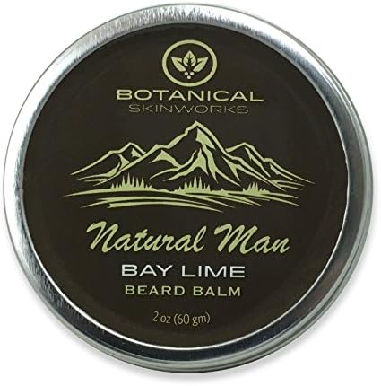 Natural Man Bay Lime Beard Balm - All Natural Beard Conditioner by Botanical Skinworks, 2 Ounce
