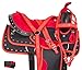 Acerugs Western Barrel Racing Racer RED Crystal Horse Saddle RED TACK Set PAD 14″ 15″ 16″ 17″ 18″ (Red, 15)thumb 1