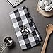 DII Buffalo Check Kitchen Collection, Classic Farmhouse Dishtowel Set, 20x30, Black & White, 3 Piece