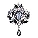 Yilanair Wedding Bridal Big Crystal Rhinestone Bouquet Brooch Pin for Women (Black)