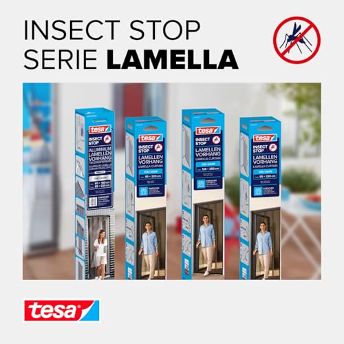 Insect Stop Cortinas STANDARD para Puertas, Mosquitera de 4 Piezas con Cinta Adhesiva de Gancho y Bucle, Sin Necesidad de Taladrar, Blanca, 95 cm x 220 cm