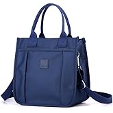 Tuobo Small Tote Bag with Zipper Tote Bag for Women Nylon Satchel Hobo Bag Messenger Bag