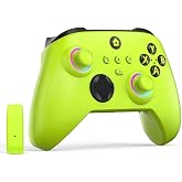 W&amp;O Wireless Controller for With Xbox One, Xbox Series X/S, Xbox One X/S, PC, With RGB LED Light, Mappable Buttons, With 2.4GHZ Wireless Adapter Gamepad (Electric Volt)
