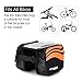 Enkeeo Top Tube Bicycle Bag Bike Pouch 5.5 inch Mobile Phone Screen Touch Holder Water Resistant with 2-Side Pockets, Sealed Zipper, Nylon Fabric for Outdoor Cycling (Black/Orange)