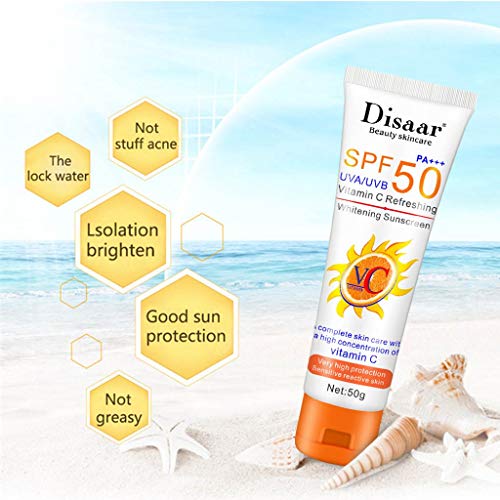 Snail Sunscreen Moisturizing SPF 50 PA+++ UVA/UVB Protection, Water Resistant Whitening Sunscreen Cream for Body and Face BiuBuy (D)