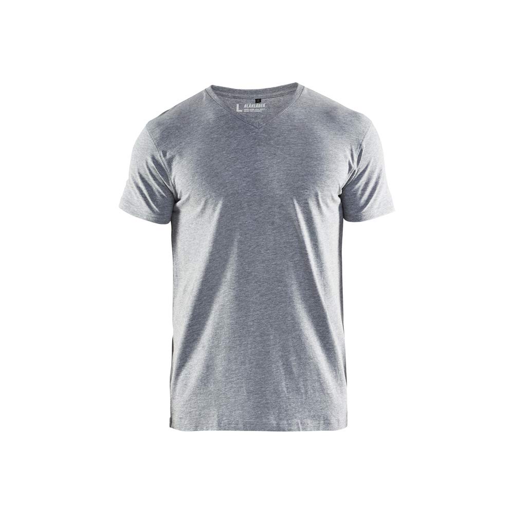 Blaklader 336010599000XXL V-Neck T-Shirt, Grey Melange, Size XXL