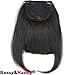 Voloria 1# Brazilian Human Hair Clip-in Hair Bang Full Fringe Short Straight Hair Extension for women 6-8inch