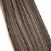 Sunny 24 inch Micro Loop Hair Extensions Dark Brown Micro Loop Ring Human Hair Extensions Brown with Blonde Highlights,Straight Human Hair 50G Per Pack