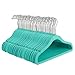 Juvale Kids' Teal Velvet Hangers - Polka Dot Design for Clothes, Pants, Dresses - 50 Count