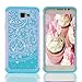 J5 Prime Case ,MANDYCOWRY [ Fashion ]Crystal Bling Diamond Shell Shock Absorbing Soft Rubber Inner Hybrid Armor Protection Cover For Samsung J5 Prime/Galaxy On5 2016 G570 (Blue Flower)