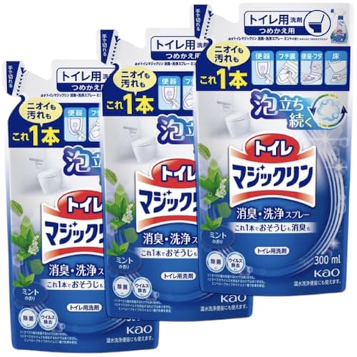 花王 トイレマジックリン 消臭・洗浄スプレー ミントの香り つめかえ用 300ml ×3個セット商品画像