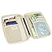 Carry-all Passport Document Travel Wallet and Bonus Free Travel Bag (Dark Blue)
