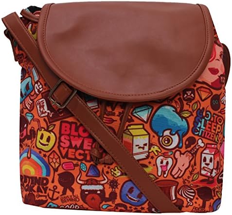 Blue Duck Women Canvas Sling Bag for Girls/Women - Multicolor