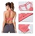 Queenie Ke Women's Light Support Cross Back Wirefree Pad Yoga Sports Bra Size S Color Pink