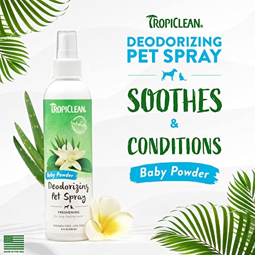 TropiClean Baby Powder Dog Perfume Spray Long Lasting Naturally