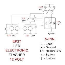 EP27 LED Flasher Relay 5 Pin Fit for 1998-2002