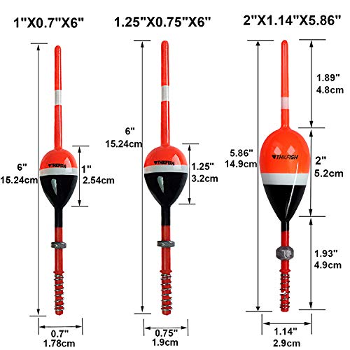 THKFISH Fishing Floats and Bobbers Balsa Wood Floats Spring Bobbers