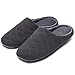 Men's Comfort Quilted Cotton Memory Foam House Slippers Slip On House Shoes (Large / 11-12 D(M) US, Dark Gray)