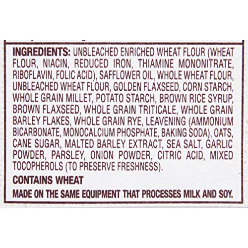 BACK TO NATURE MULTIGRAIN FLAX SEEDED FLATBREAD CRACKERS – DAIRY FREE, NON-GMO, MADE WITH WHEAT FLOUR & WHOLE GRAINS, DELICIOUS & QUALITY SNACKS, 5.5 OUNCE