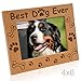 KATE POSH - Best Dog Ever - Dog Paws and Bones Engraved Picture Frame (4x6-Horizontal)