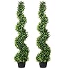 DearHouse 4 Feet Artificial Cypress Spiral Topiary Trees, 2Pack Potted Indoor or Outdoor Spiral Boxwood Trees 51IAHUM9mVL