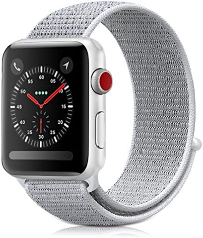For Apple 38mm Watch Band Nylon, Lightweight Breathable Replacement Band for Smart Watch Nike+, Series 3/2/1, Sport, Edition, Seashell
