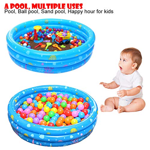 Kecar Inflatable Kiddie Pools Swimming Pool Float for Kids Baby Water Play Center Fun in Summer - Ship from USA Directly (Blue, 39.4Ã—15.7")
