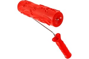 MALUGOGO Patterned Paint Roller Rubber Texture Roller for Wall Decoration with Rubber Handle for Painting