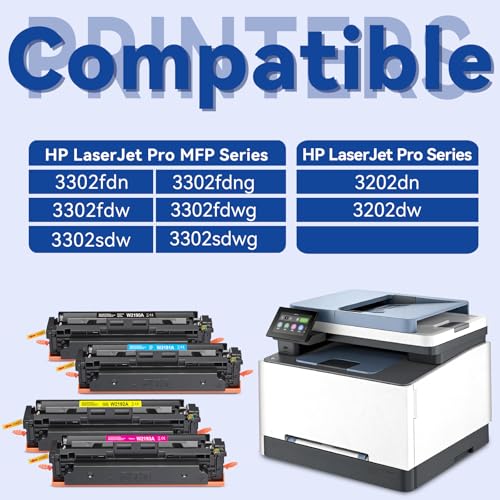Lemero 219A Toner with Chip, Compatible with HP Color LaserJet Pro MFP 3302FDWG 3302SDWG 3302FDW 3302SDW 3302FDN 3202DW 3302FDNG 3202DN for HP 219 219X W2190A Black Cyan Magenta Yellow (4 Pack)