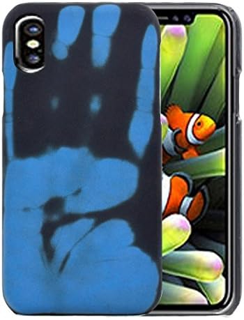 Centenarios For iPhone X Thermal Sensor Discoloration Protective Back Cover Case` (Color : Blue)