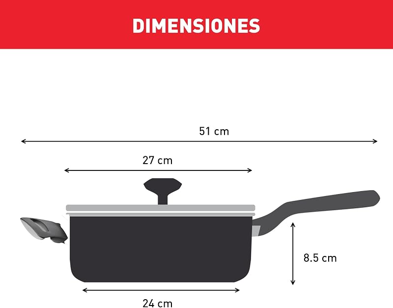 Comfort Max - Guisera baja 26 cm + Tapa de cristal, Acero Inoxidable
