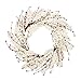 VGIA 18 Inch Christmas Wreath Winter Wreath with Wooden Leaves and Pip Berries