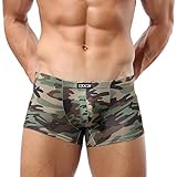 L'ASHER Men’s Sexy Camouflage Military Low Rise U Pouch Underwear Boxer Brief