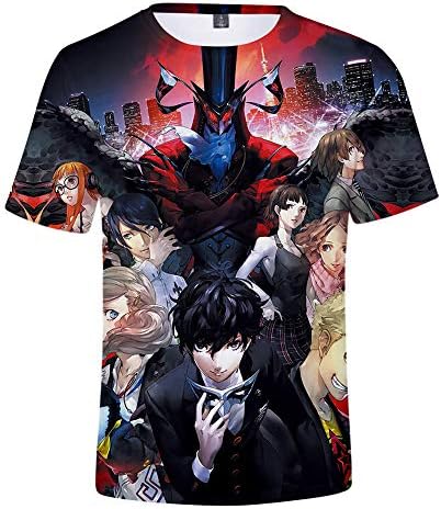 Khfkerojr Persona 5 T-Shirt Short Sleeve T-Shirt Cotton Top