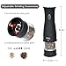 Vina Electronic Salt and Pepper Grinder Set, Battery Powered, LED Light, Plastic Body Automatic Salt Pepper Mill with Matching Stand, Pack of 2, Black