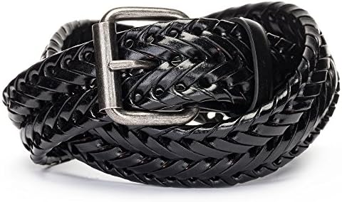 Tanpie Fashion Men's Braided Belt Leather Strap for Jeans