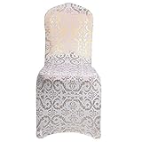 AerWo Bronzing Chair Cover Elastic Spandex Coverings Gold Printing Flower Chairs Cloth for Party Wedding Banquet Universal