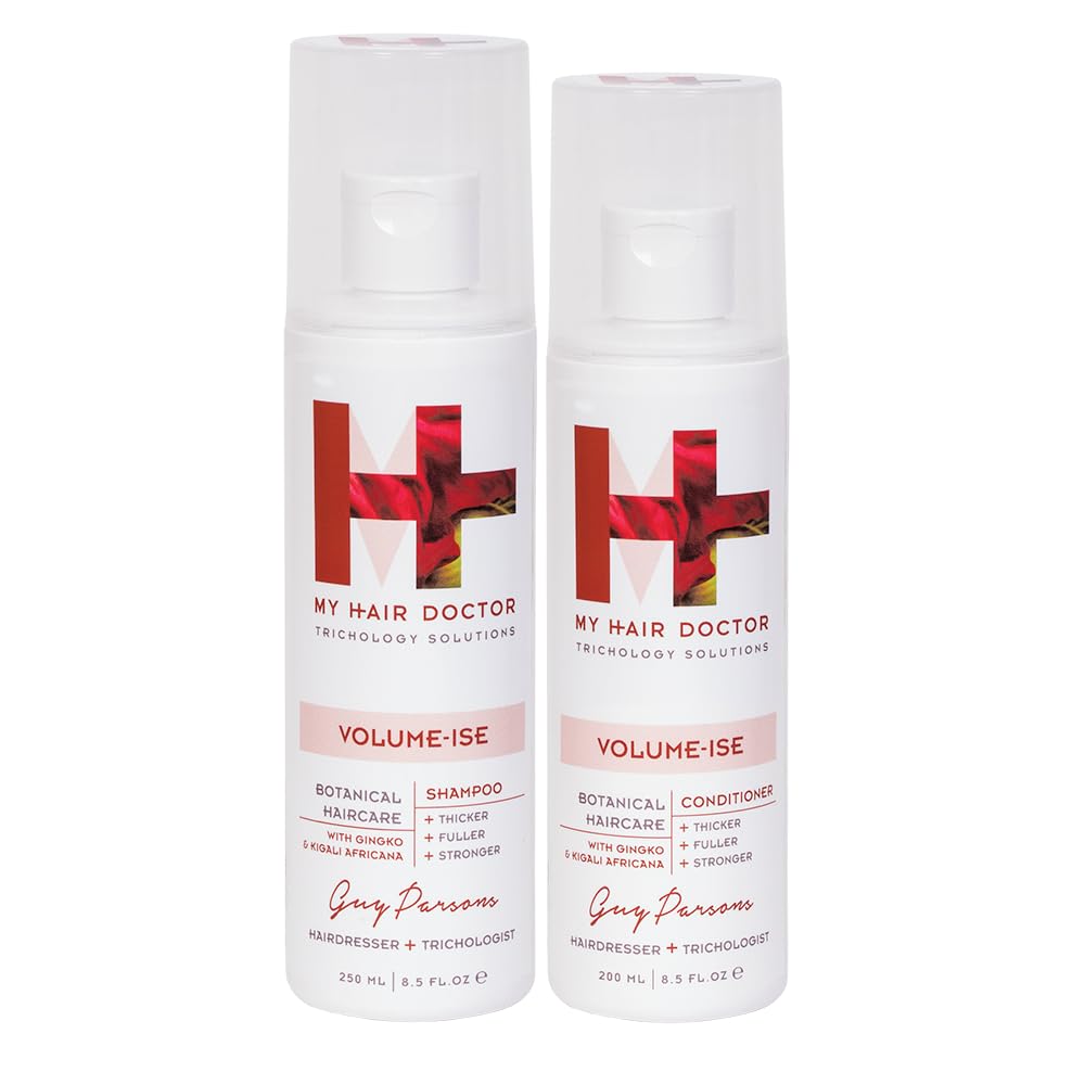 MHD Shampoo and Conditioner Sets | 250ml Hair Shampoo and 200ml Conditioner for Fine & Thinning Hair with Gingko, Kigalia Africana & Clary | Sulphate Free & Unscented