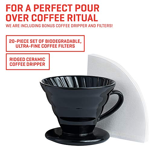 Uno Casa Gooseneck Kettle for Stove Top - Pour Over Kettle with Thermometer for Coffee and Tea