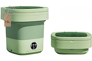 GRINCHAT Portable Washing Machine, Mini Washer,15L Upgraded Large Capacity Foldable Washer.Deep Cleaning of Underwear, Baby Clothes and Other Small Clothes.Suitable for Apartments, Dormitories, Hotels.(Green)