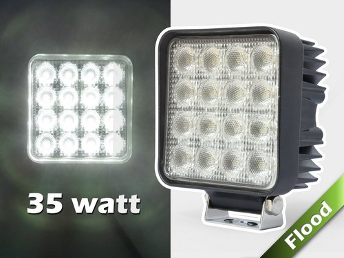 1pc Flood Wide Angle Beam Square 35W 2800lm High Power Work Light for Tractor Truck ATV 4WD Off Road Vehicle Driving Fog Lamp- 12V & 24V Universal