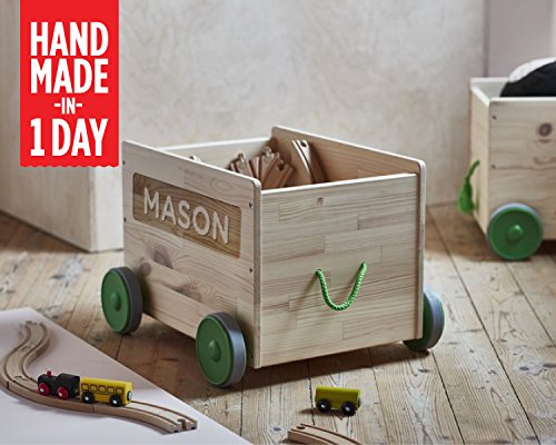 Toy Box, Personalized Custom Toybox, Nursery Storage bin, Big toy chest, Personalized toy box for kids toys, wood toys storage, gift kids name customized on wheels mobile castors gift toddler baby - Thumbnail 3