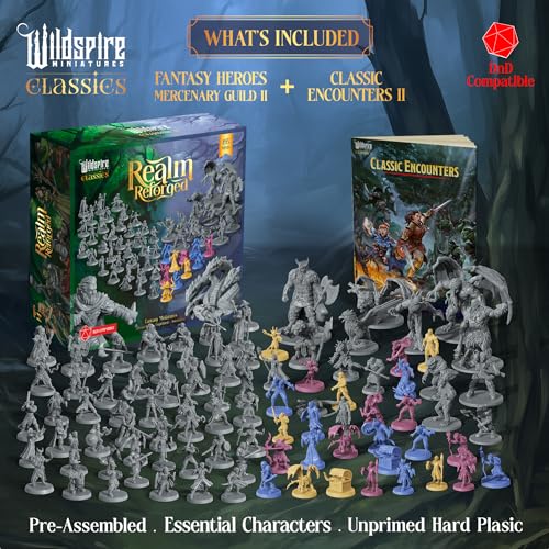 The Realm Set - 195 minis - Heroes, Monsters, NPC Characters for DND Miniatures Bulk I 28mm Dungeon Dragons D&D Miniatures I DND Minis D&D Figures I Pathfinder, Daggerheart, Realm Reforged