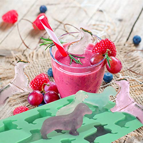 Dachshund Silicone Ice Cube Trays BPA Free 3 Pack,Easy-Release and Stackable 9-Ice Molds Flexible Ice Tray Weiner Dog Shape for Ice Cube Chocolate Baby Food Making (3 pack)