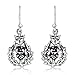 WithLoveSilver 925 Sterling Silver Classic Scottish Thistle Simulated Cubic Zirconia Heart Dangle Earrings