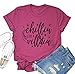 Chillin Like a Villain Shirt Women Maleficent Shirt Letters Print Short Sleeve Holiday Descendants Tee Tops As Shown