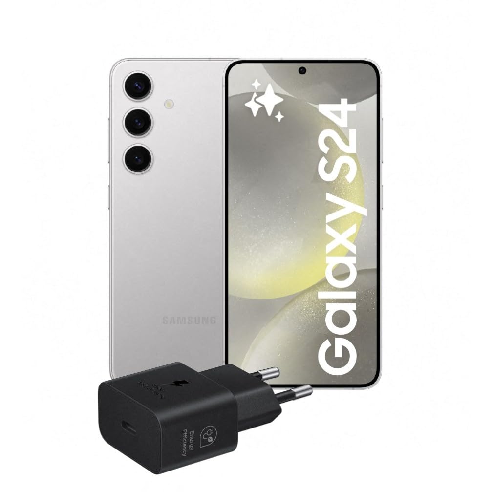 Samsung Galaxy S24 Smartphone AI, Caricatore incluso, Display 6.2'' FHD+ Dynamic AMOLED 2X, Fotocamera 50MP, RAM 8GB, 128GB, 4.000 mAh, Marble Gray [Versione italiana]